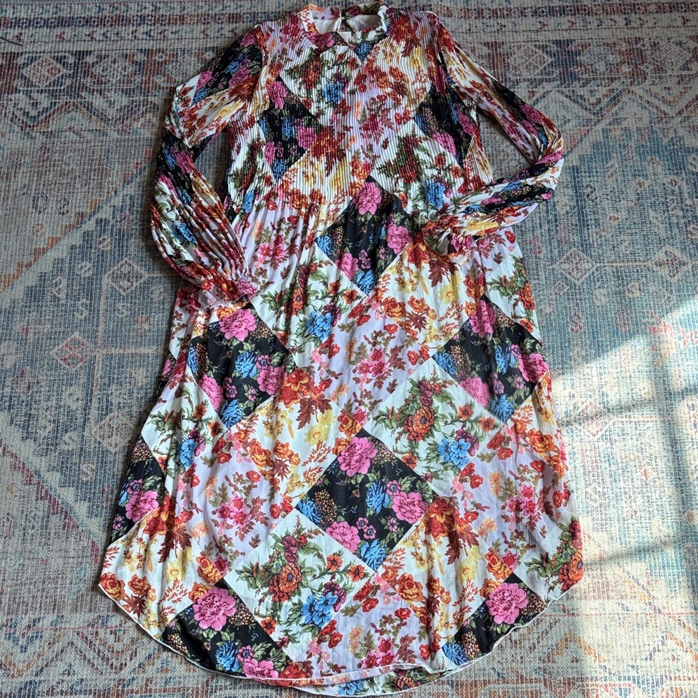 Anthropologie Multicolor Floral patchwork Dress